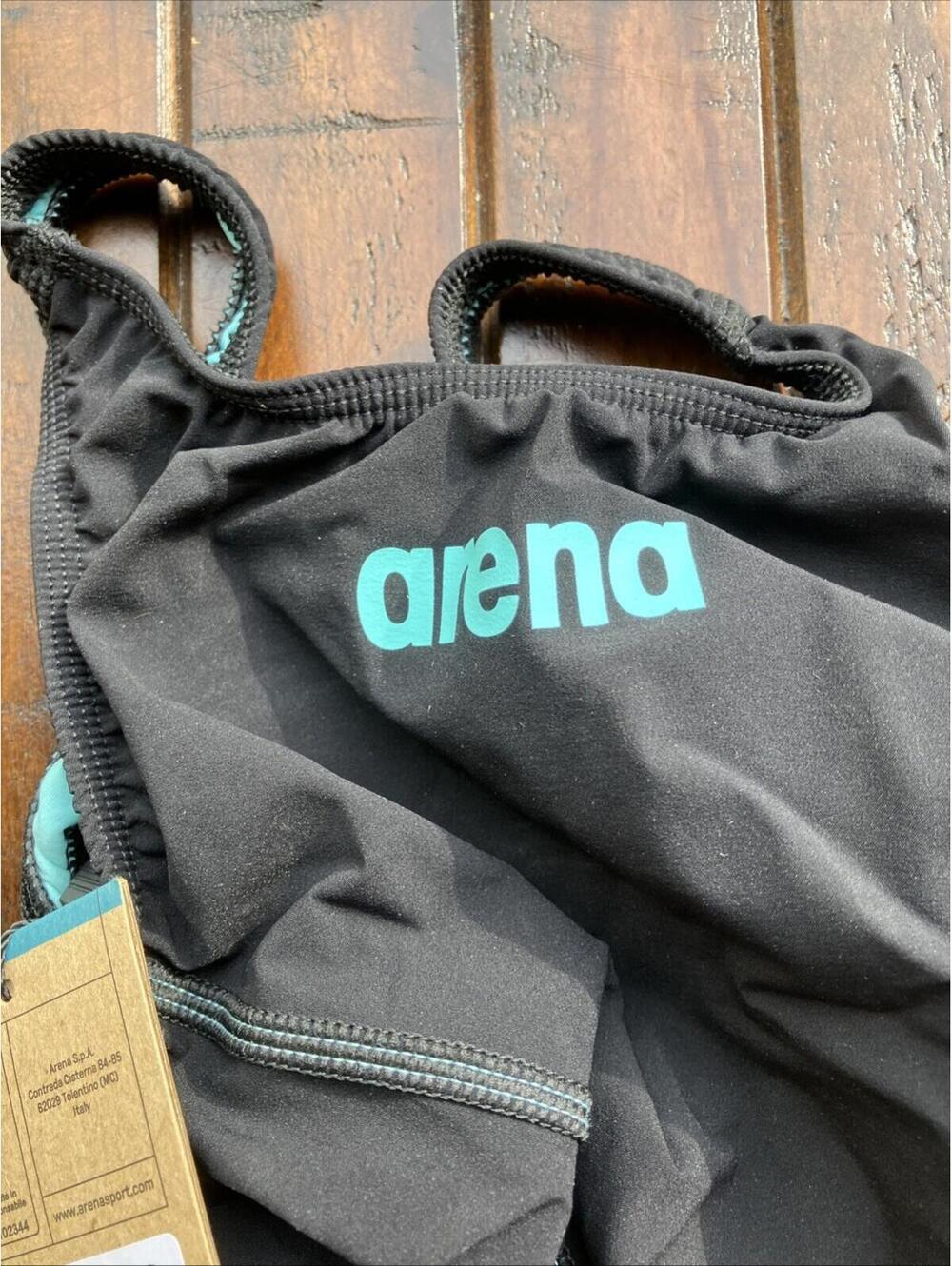 ARENA POWERSKIN IMPULSO JR GIRLS BLACK TEAL 008605 SIz 26 SWIMSUIT $210 MSRP - Picture 8 of 12